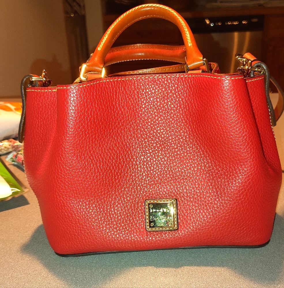 Dooney & Bourke Leather Tote Bag in Burnt Orange Like New - Picture 4 of 9